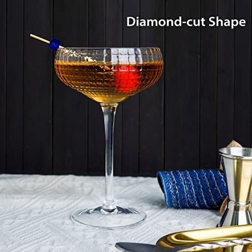 YY Vintage Coupe koktel staklo - Crystal Martini Glass sa stabljikom, savršenim za pitke koktela, martini,