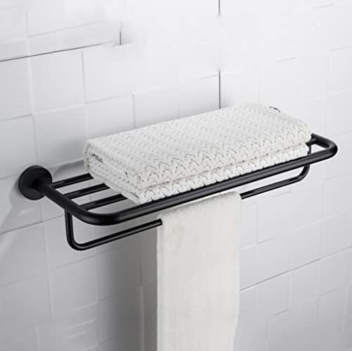 Liruxun Matt Crni okrugli ručnik za kupatilo Black ploča ručnik za ručnik viseći držač za