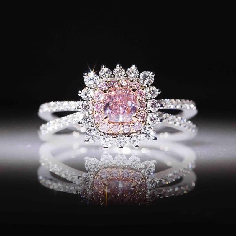 2023 Novi nakit vjenčani zaručni prsten Fancy Pink Diamond Podesivi prsten za emociju