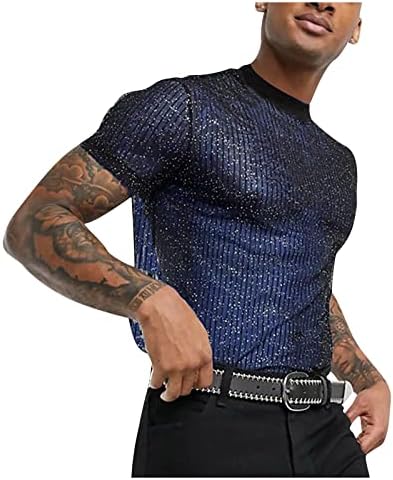 Košulje za muškarce Seksi noćni klub Stil majica MESH tanka prozračna modna košulja za dno rukave muške majice