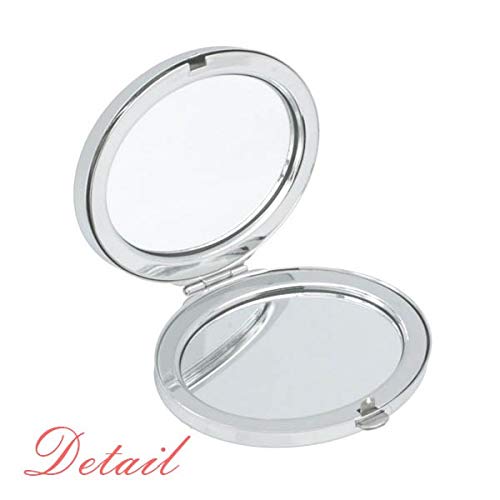 Bespomoćni Pout Crni Sretni Uzorak Ovalno Ogledalo Prijenosni Preklopni Ručni Makeup Dvostruke Strane Naočare