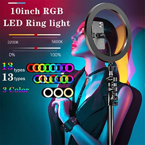 XXXDXDP 10-inčno RGB prstenasto svjetlo sa daljinskim LED fotografskim prstenastim svjetlom selfi stativ