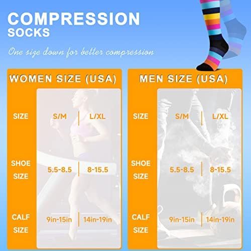 Cerpite kompresijske čarape za žene i muškarce Cirkulacija 6 parova Snaga kompresije 20-30 mmhg najbolje