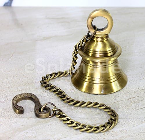 Esplanade - mesing viseći zvono sa lancem | Mesing viseći Bell Ghanti | Kućni dekor | Dekor vrata | Pooja