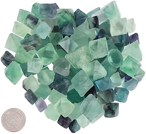 MookaiteCecor 1/2 lb prirodni ljubičasti i zeleni fluorit Octaedron kamenje rombus grubi kristal