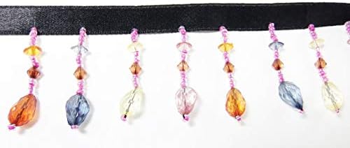 5 dvorišta viseći perli - Multi boje kristalno rub na traci sa satenskom vrpcom za šivanje quilting renesansne