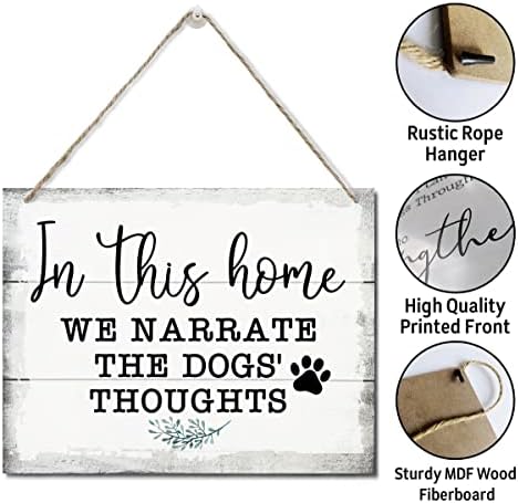 U ovom domu pripovijedamo znakove dekora za pse, viseći tiskani zidni zidni znakovi drveta, kućni