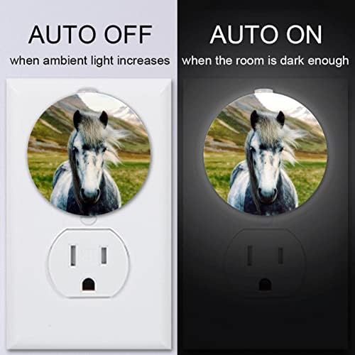 2 paketa Plug-in Nightlight LED Night Light životinjski konj sa senzorom od sumraka do zore za dečiju