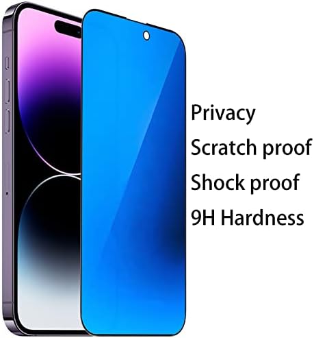 BWEDXEZ 2 kom odijelo od kaljenog stakla protiv plave privatnosti za iPhone 14 Pro ogledalo protiv špijunskog