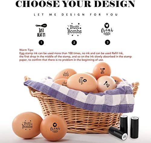 3kom Mini markice za jaja-markice za jaja za svježa jaja - farm Fresh Eggs Stamper -pečat od pilećih