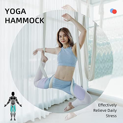 Iosmijehaerial Yoga Hammock-5,5 jarda Premium zrakoplovske svile i joga ljuljački let za dom unutarnji