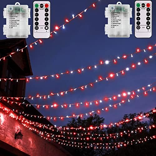 2pack battery Operated Candy Tree Lights 33Ft/100leds Božić Candy Cane žičana svjetla sa tajmerom vijenca svjetla