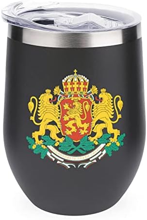 Oružje o kaputu Bugarske šalice za kafu od nehrđajućeg čelika šalica za piće sa poklopcima za