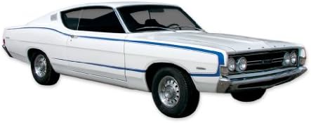 1968 Torino GT Fairlane GT Reflective C Stripes Decals & Stripes Kit - Reflektirala plava