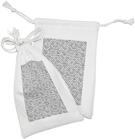Lunarna torba za sivu i bijelu tkaninu od 2, građevinske tematske ciglene zidne elemente za cicanje zaobljenih