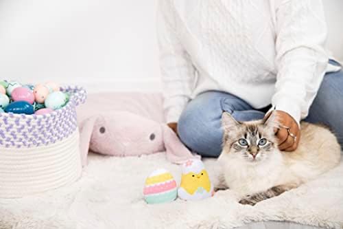 Pearhead Uskršnje igračke za piliće i mačke od jaja, Set od 2 komada, igračke za mačke i mačje metvice za