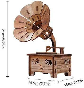 N / A Phonograph rezbarenja drveta FIGURINS MUSIJSKI PLAYER Model Početna Dekoracija Pribor Ornament Vjenčani