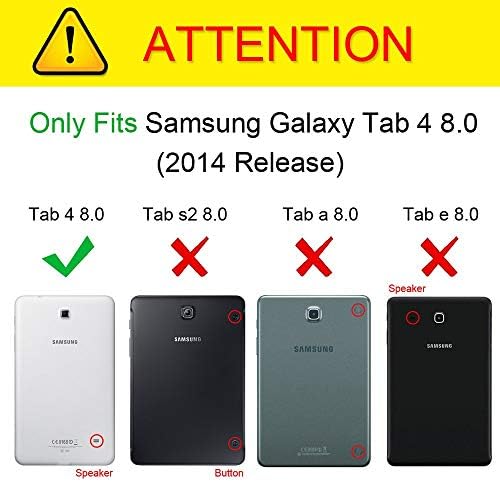 Galaxy Tab 4 8.0 Case, T330 Kućište Smart Couther FOLIO SMART Cover s višestrukim uglovima za gledanje TOTLET-a