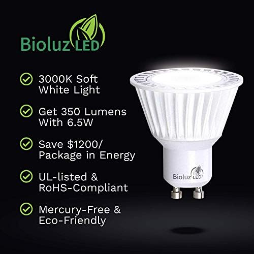 Bioluz LED 100 pakovanja Gu10 Led sijalice komercijalne klase 50W zamjena halogena zatamnjiva 6.5 w 3000k