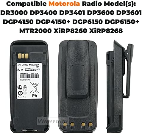 Vineyuan 2 paketa PMNN4077C zamjenska baterija za Motorola DR3000, DP3400, DGP6150+, MTR2000, DP3401,MTR3000,