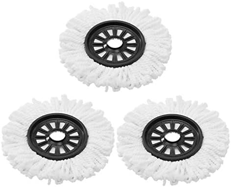 Eyliden 3 Pack Spin Mop Head Refills Microfiber Mop Replacement Head-Round Shape for 360 stepen Spin Magic