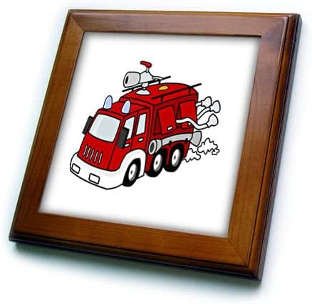 3drose slika Cartoon Fire Truck - Framedled Tiles
