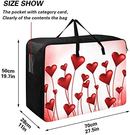 N / A Torbica za pohranu velikog kapaciteta - Valentinovo leteći Heart Ballons Quilt odjeća Organizator ukras