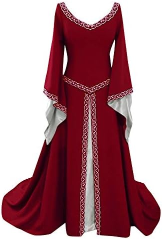 Gotska Maxi haljina za žene fenjer rukav Srednjovjekovna haljina kraljica haljina Vintage duge haljine uloga
