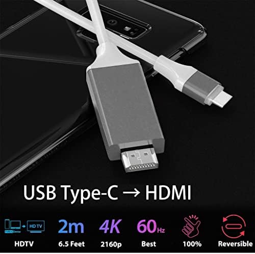 USB-C / PD 4K HDMI kabl kompatibilan sa Samsung Galaxy S20 + 5G sa punim 2160p @ 30Hz, 6ft
