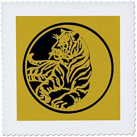 3Droza tigra silueta u plemenom tetovažnom stilu vektorske umjetnosti - quilt trgovi