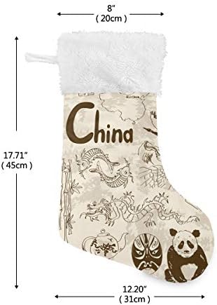 Pimilagu skice Kineske božićne čarape 1 paket 17.7 , viseći čarape za božićnu ukrasu