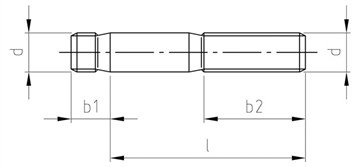 DIN 938 metričke studenke, M18x90mm nominalna dužina, obični centar, A4 nehrđajući čelik