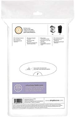simplehuman Code Q prilagođene vreće za smeće u paketima dozatora, 50-65 litara / 8 galona, bijele-240 košuljica