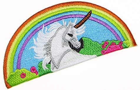 JPT - Unicorn Paradise Rainbow Little Pony Horse Konjički cvjetni brdo Slatka crtani izvezeni aplicij