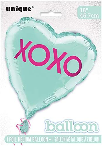 Kooxo balon za foliju u obliku srca - 18 , teal, 1 kom