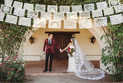 Papel Picado - 3 banera = 60 stopa - Sve prilike Vjenčanje, rođendan, događaj, godišnjica, elegantan izgled, fantastični