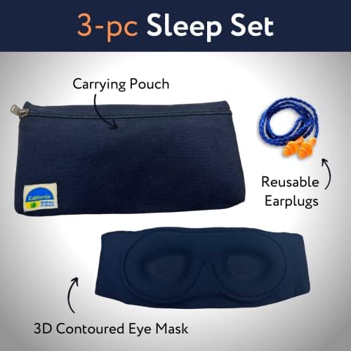 Kalifornijski wellness proizvodi maska ​​za spavanje - 3D kontura maska ​​za spavanje sa ušicom i torbicom