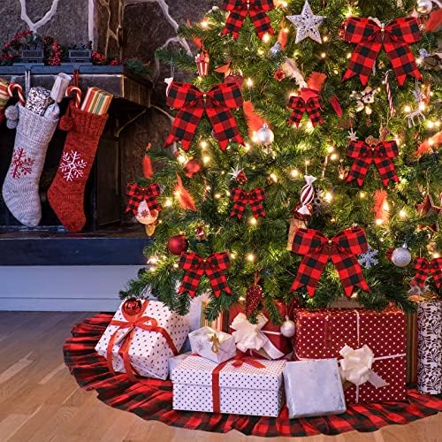 38 komada Božićne ukrase stabla uključuju 36pcs Božićno stablo nakloni, 1 kom crveni i crni bivolski