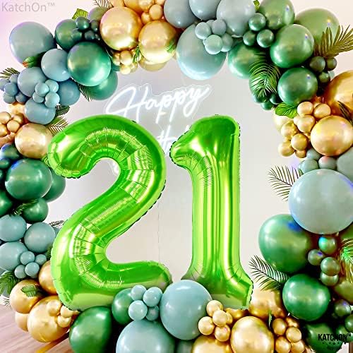 Veliki, svijetlo zeleni broj 21 Balon - 40 inča | Mylar Green 21 balon broj, 21. rođendan ukrasi
