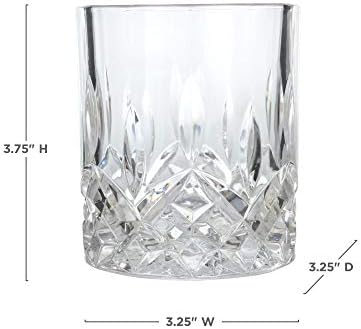 Viski Admiral Crystal Whisky Tumblers Set 2 - Premium kristalno prozirnog stakla, klasične lowball