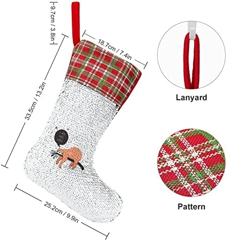 Božićna čarapa za lepljenje sa blistavim blikovitim sredstvima Xmas Holiday Fireplace Mantle Party