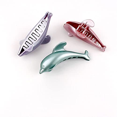 Dolphin Hair Claw Hair Clips Akril Jednobojna Shark Grab Clip Hair Accessories Za Djevojčice Žene