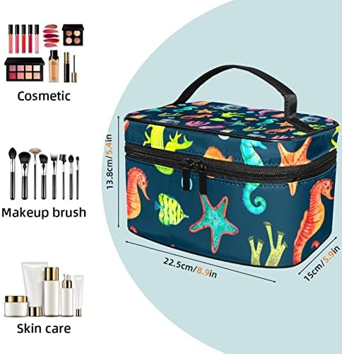 Yoyoamoy Travel Makeup torba, crtani motor hobotnice ribarska zrna koralna velika kozmetička torba