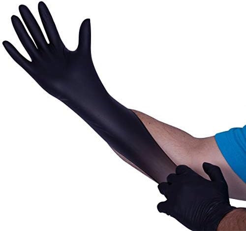 Premium Guard-nitrilne rukavice-za jednokratnu upotrebu, bez pudera, bez gume od lateksa, 6 mil, Crne nitrilne