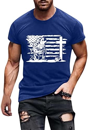 Bmisegm Summer Oversized majice za muškarce muški ljetni Casual okrugli vrat kratki rukav nezavisnost