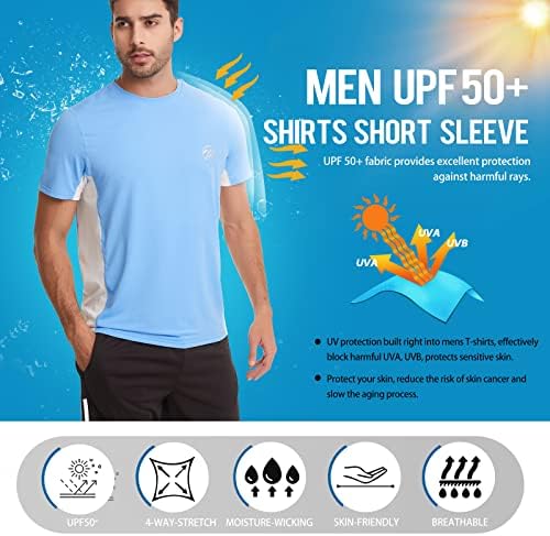 Meetyoo Muški plivanje, kratki rukav UPF 50+ Sun majice