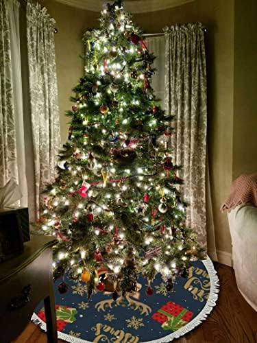 Suknja za božićnu drvcu od 48 inča sa božićnim jelenima Xmas za božićnu zabavu na otvorenom novogodišnji odmor