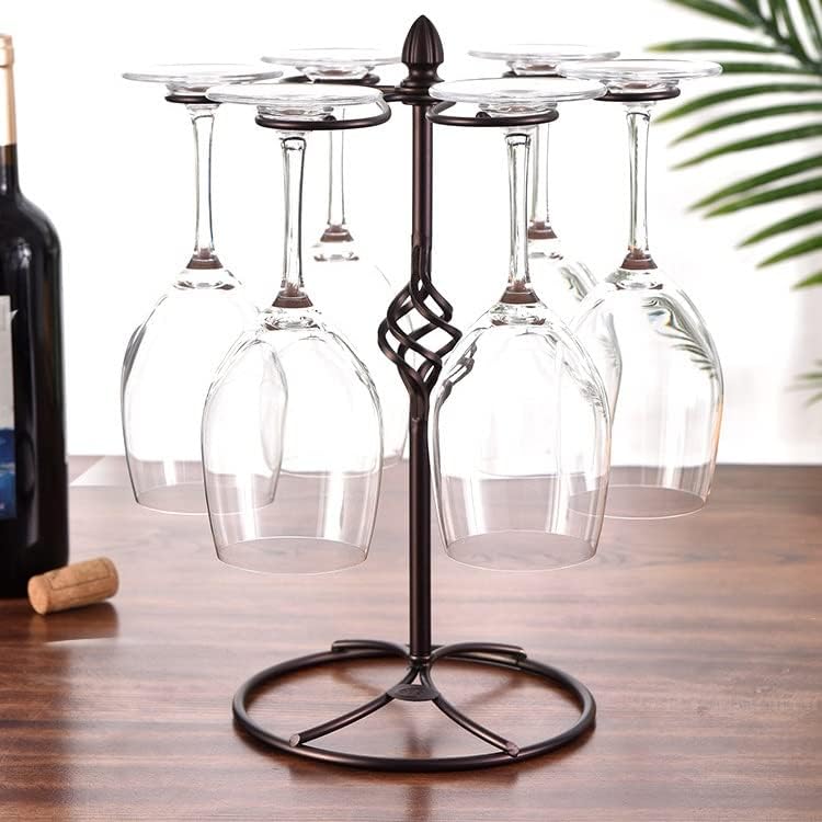 Wouji držač za čašicu vina crvena vinska čaša koja stoji sa 6 kuka od nehrđajućeg čelika viseći staklo