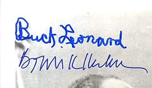 Bowie Kuhn & Buck Leonard potpisao je fotografiju u 1972. godini slavnih indukcija - jezike Potpise -Coa