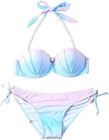 Ženske plivačke kratke hlače i vrhovi ženski 2 komad gradijent bikini kupaći kostim Halter String Plus Size